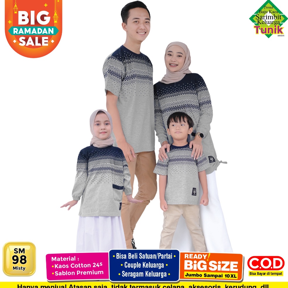 KODE P22D SHAFA MARWAH Kaos Sarimbit Keluarga Original  Baju Couple Atasan Tunik Family Set SM98 Mis