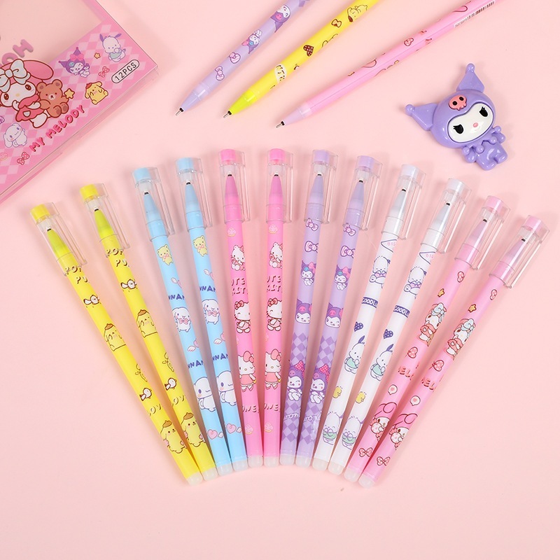 

Pulpen Tinta Hapus Karakter Labubu Lotso Capybara 1 set 12 pcs