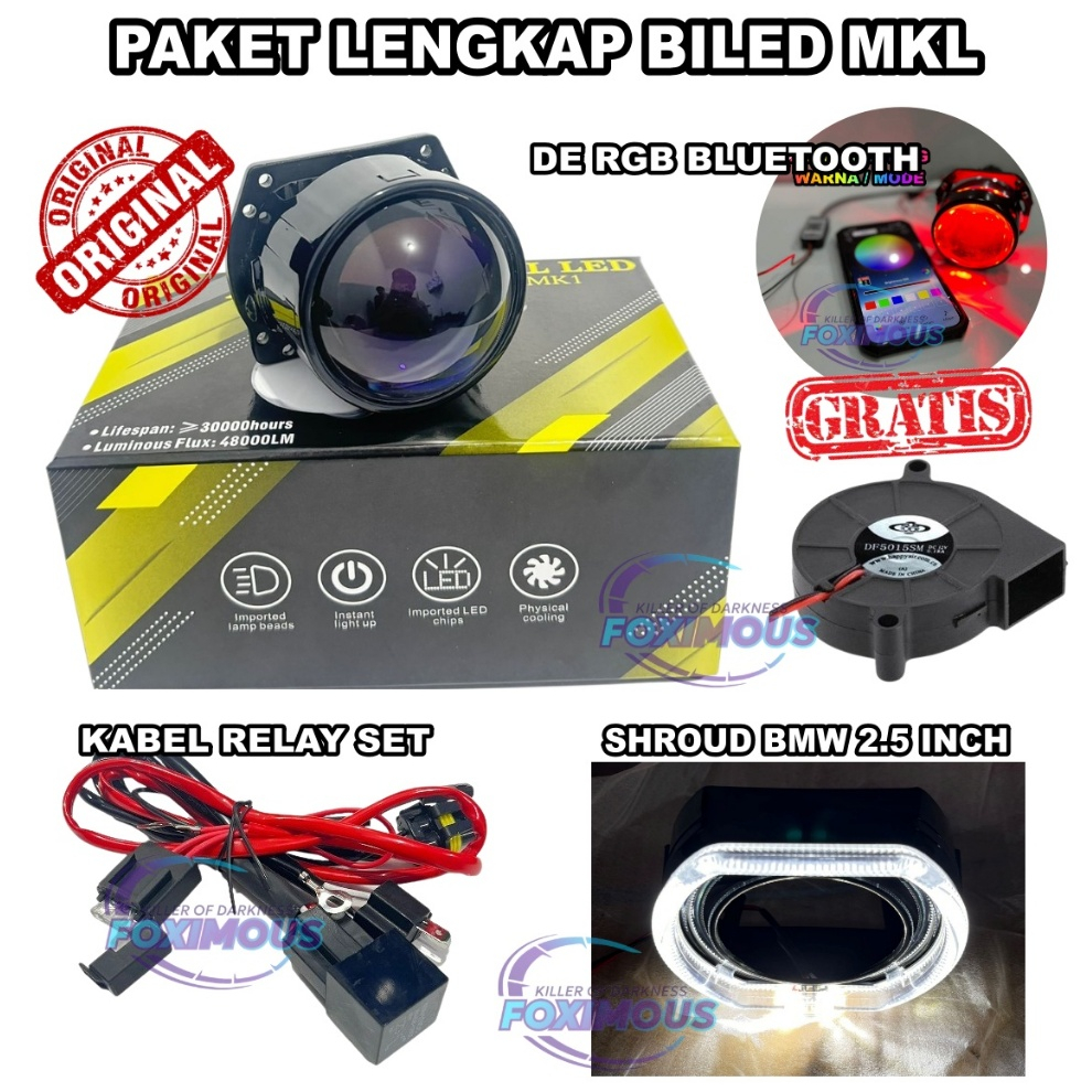Wii Biled Projector MKL 2,5 Inch Bluelens MKL Gen 1 Gen 2 Flat Cut Off 60 WATT Original MKL