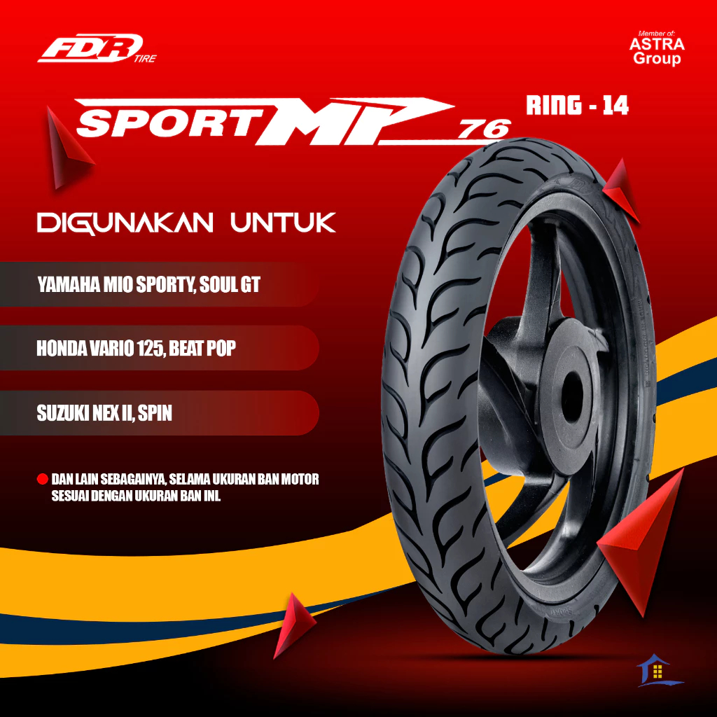 Ban FDR TL Sport MP76 Ring 14 90/80-14 Ban Motor "TUBELESS" Racing