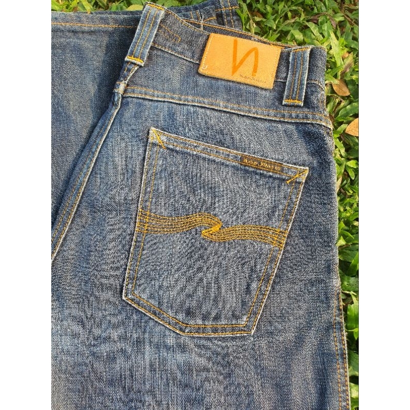 Nudie Jeans Slim Jim Dry Broken Twill 100% Cotton (Bootcut) Used Good Condition