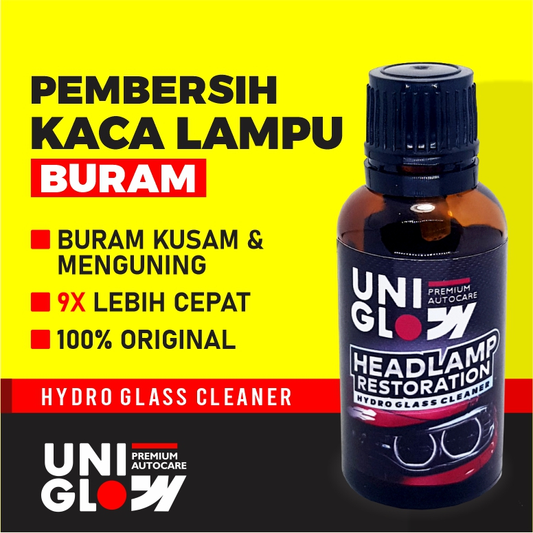 Cairan Ampuh Pembersih Kaca Lampu Mobil Buram HGC - Uniglow Autocare