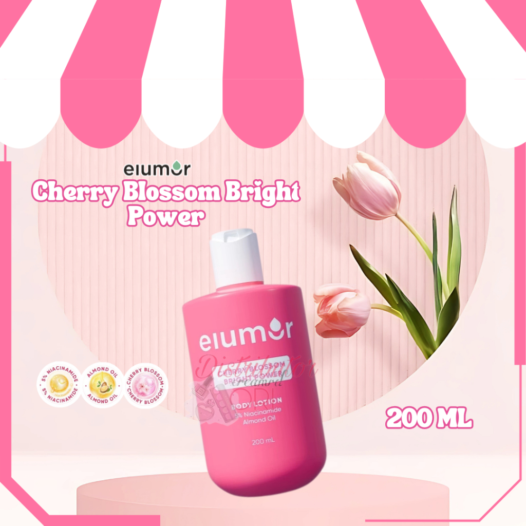 Elumor Body Lotion Cherry Blossom Bright Power 200ml | Body Lotion Whitening | BPOM | ORIGANL |