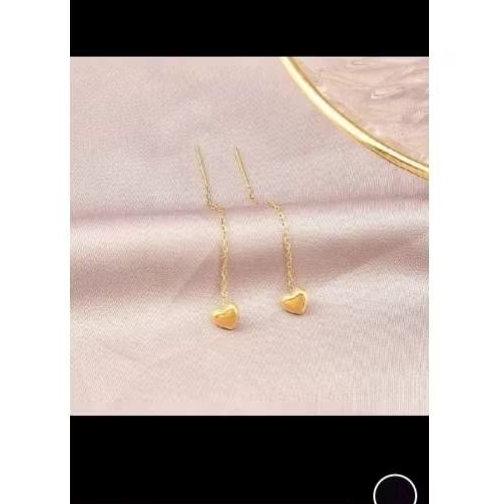 anting titanium wanita motif love anti alergi