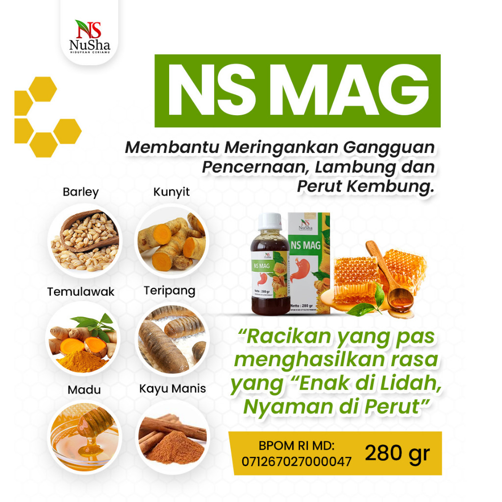 NUSHA - Madu NS MAG Madu Lambung Maag Gerd Isi 280 gr