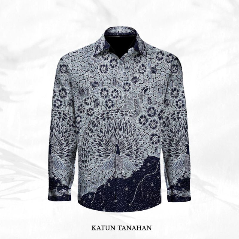 kain batik tulis monokrom bahan katun motif merak. batik tulis pria katun hitam putih. er