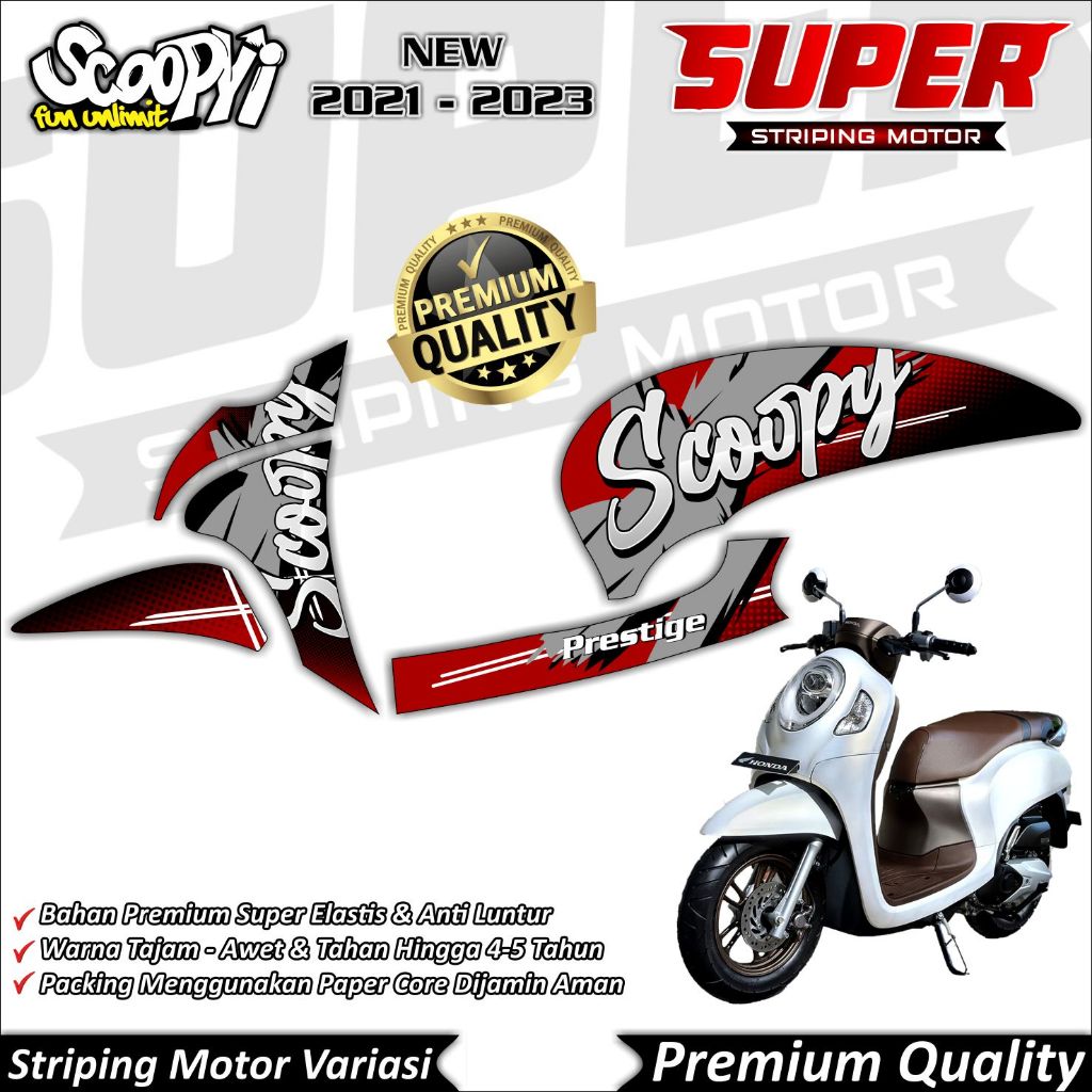 Stiker Scoopy New 2021 - 2022 Anti Luntur keren Striping Scoopy New 2021 - 2022 Striping Honda Scoop