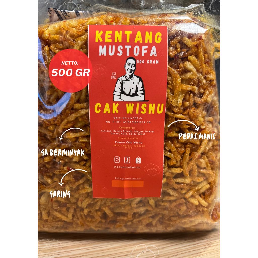 

Keripik Kentang Mustofa Premium Jumbo 500 Gram Pawon Cak Wisnu