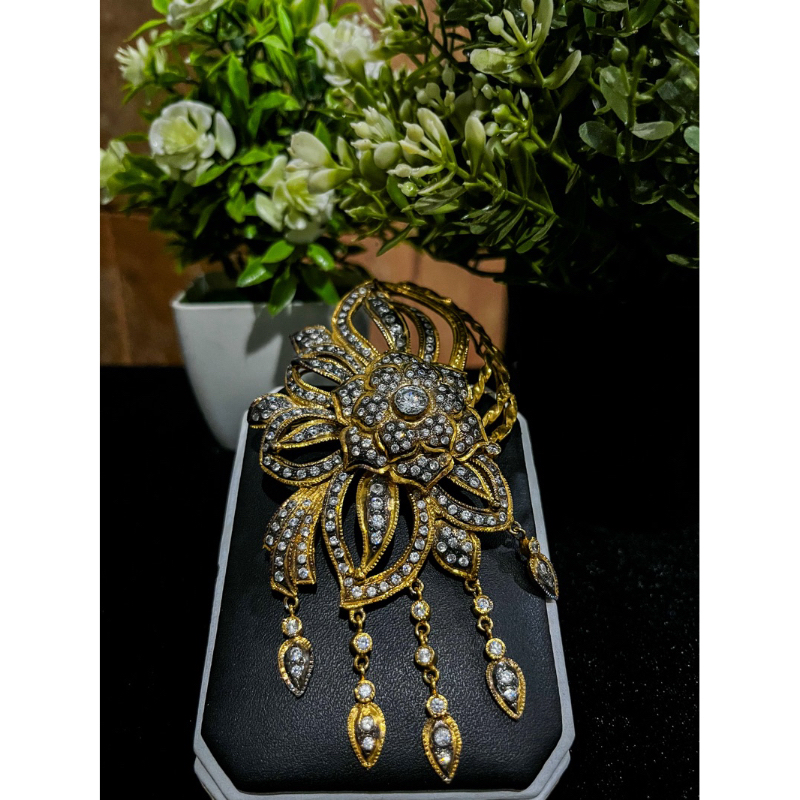 Melatiswari Premium Large Brooch - Bros Kebaya | Bros Etnik | Bros Tembaga Lapis Emas