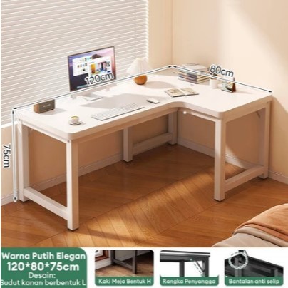 ( GARANSI 12 BULAN ) MEJA KOMPUTER SHAPED L MEJA GAMING MINIMALIS MEJA LAPTOP MEJA KANTOR MEJA KERJA