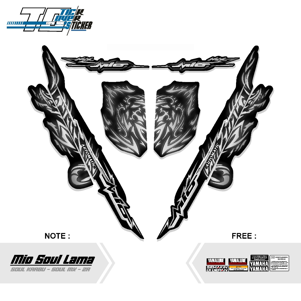 Stiker Striping Body Motor Yamaha Mio soul lama Atau Smile Variasi Free Sticker Set / SETIKER MIO so