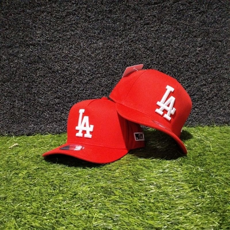 Topi Baseball LA Putih Bahan Merah Topi Premium MLB High Quality