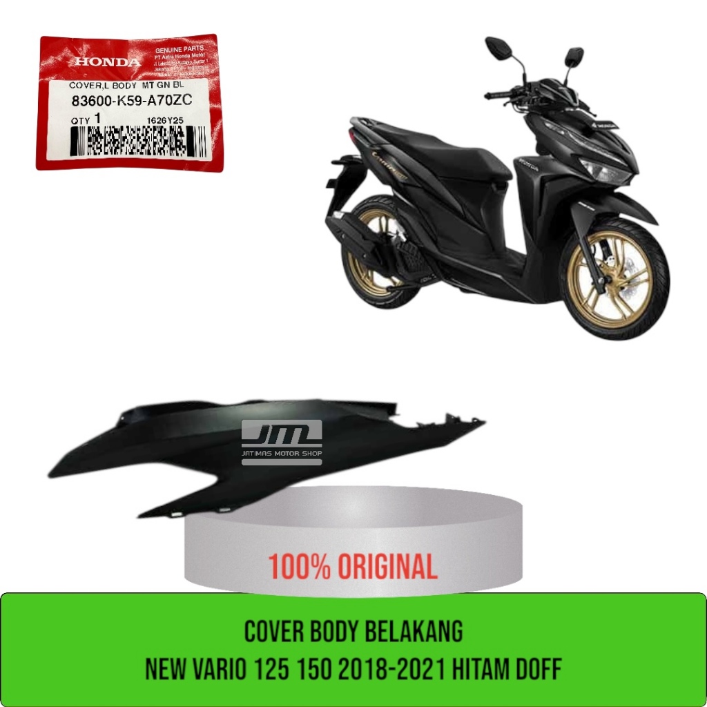 Cover body belakang new vario 125 150 hitam doff 83500-K59-A70ZC 83600-K59-A70ZC