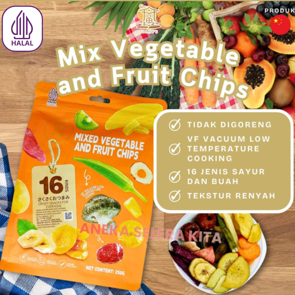 

Classica2106 Tianfu Cemilan Sehat Snack Import Kripik Sayur Dan Buah Kering Halal