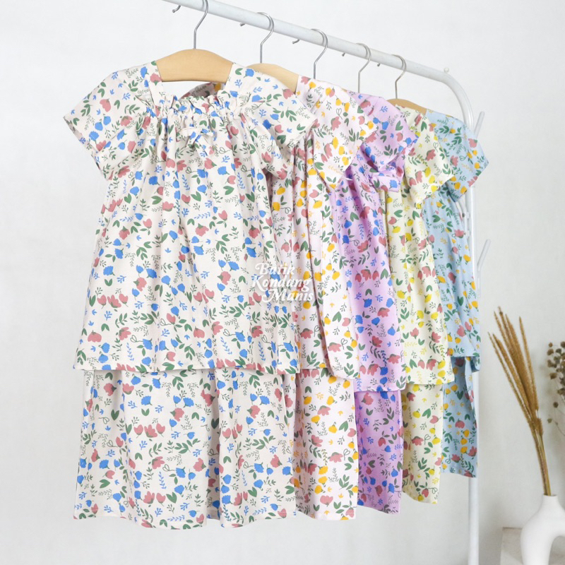 Setelan Baju Anak Perempuan Baju Tidur Anak Perempuan Bahan Rayon Usia 0 bulan Sampai 5 Tahun Baju T