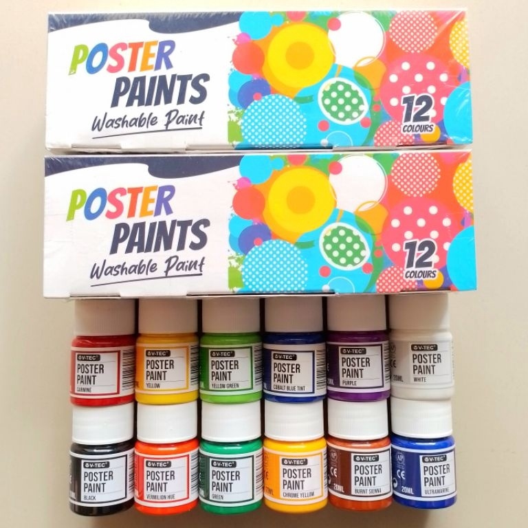 

KODE Q36U Cat Poster Paints VTEC 2ml 12 Warna Botol Set Original