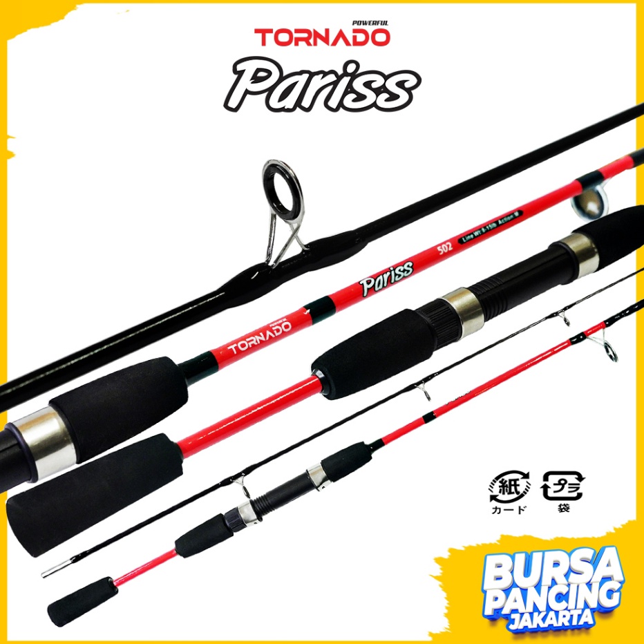 Kekinian TORNADO Joran Spinning PARISS 15CM  21CM Carbon Fiber Bergaransi Kuat Galatama Galapung Lau