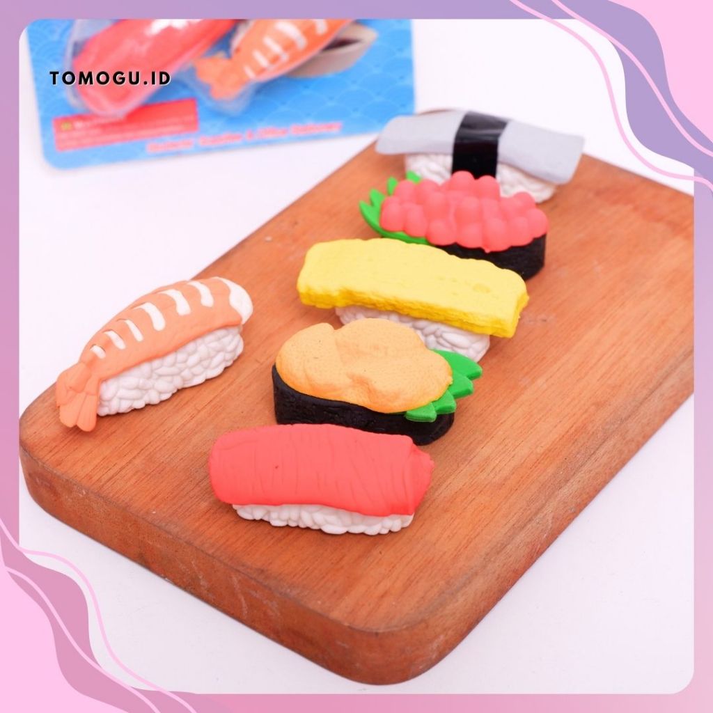 

Penghapus 3D Karakter unik bentuk sushi Eraser Pensil Bentuk Makanan Jepang Susi