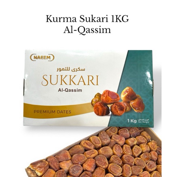 

Bisa Cod Kurma Sukari 1kg Naeem Box Kurma Sukkari NR Sukary 1kg Basah AlQasim