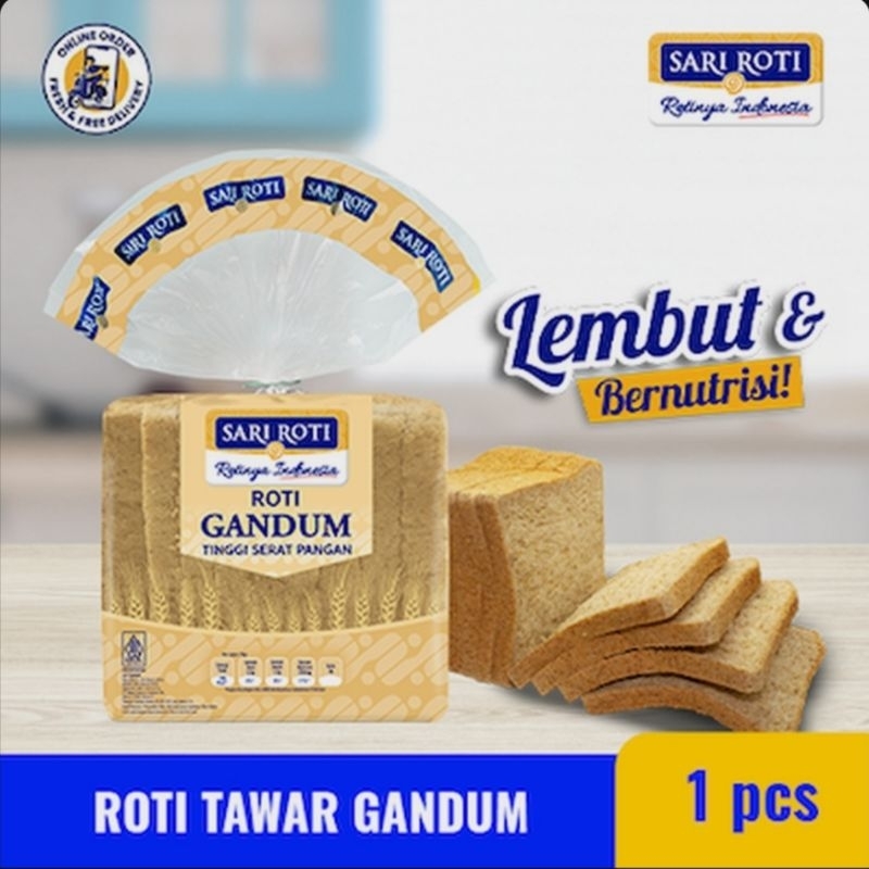

SARI ROTI Tawar gandum lembut sehat bernutrisi tinggi serat
