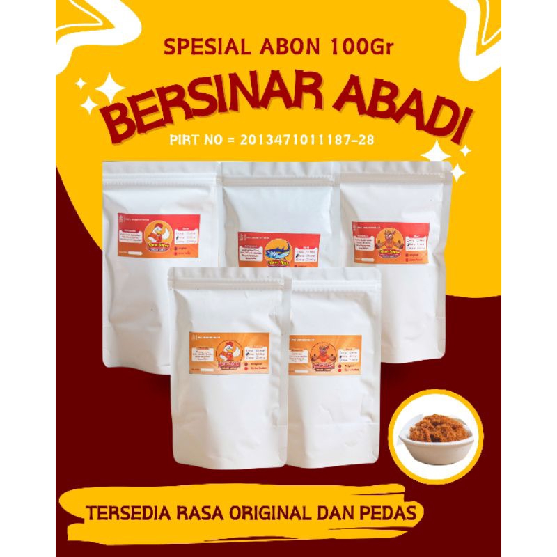 

[ABON ASLI JOGJA 100GRAM] ABON AYAM, SAPI & IKAN BERSINAR ABADI ENAK MURAH