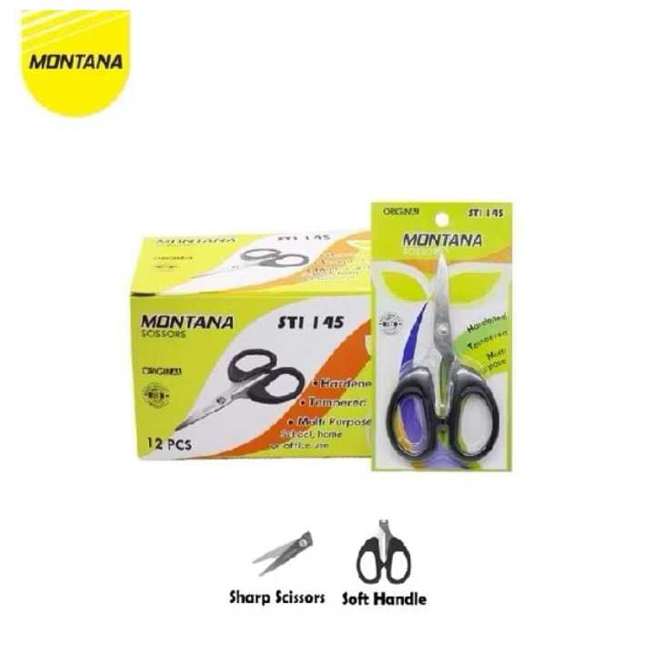 

( 1 PACK ) MONTANA Scissors / Gunting Montana STi-145 RETAIL 1 PACK ISI 12 BIJI