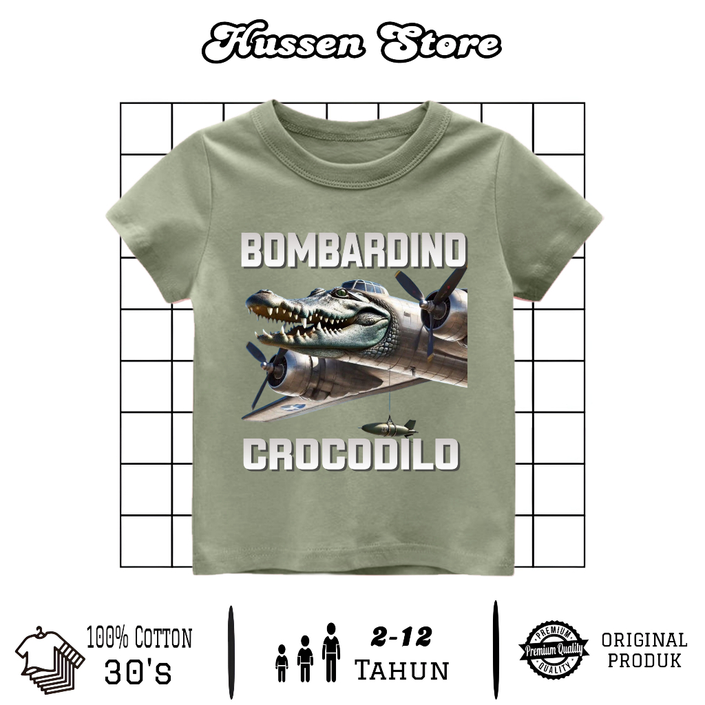 Baju Kaos Distro Anak Karakter Bombardilo Crocodili Keren Untuk Umur 2-12 Tahun Terlaris