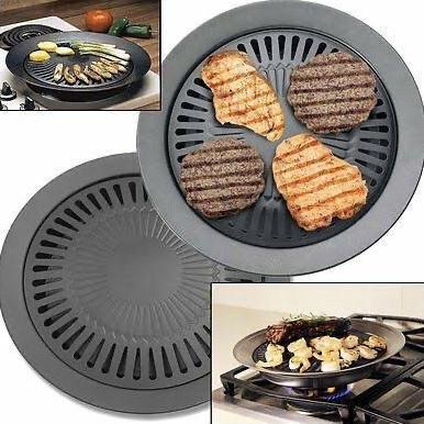 Panggangan Bulat Barberque BBQ Grill Plate Smokeles - Smokeles Grill Pan Panggangan Bulat Barberque