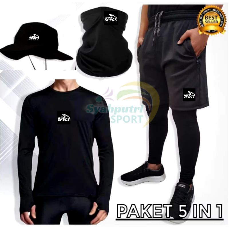 Paket Hemat 5 In 1 Baju gunung lengan panjang Topi gunung Buff gunung Masker gunung Celana Olahraga 
