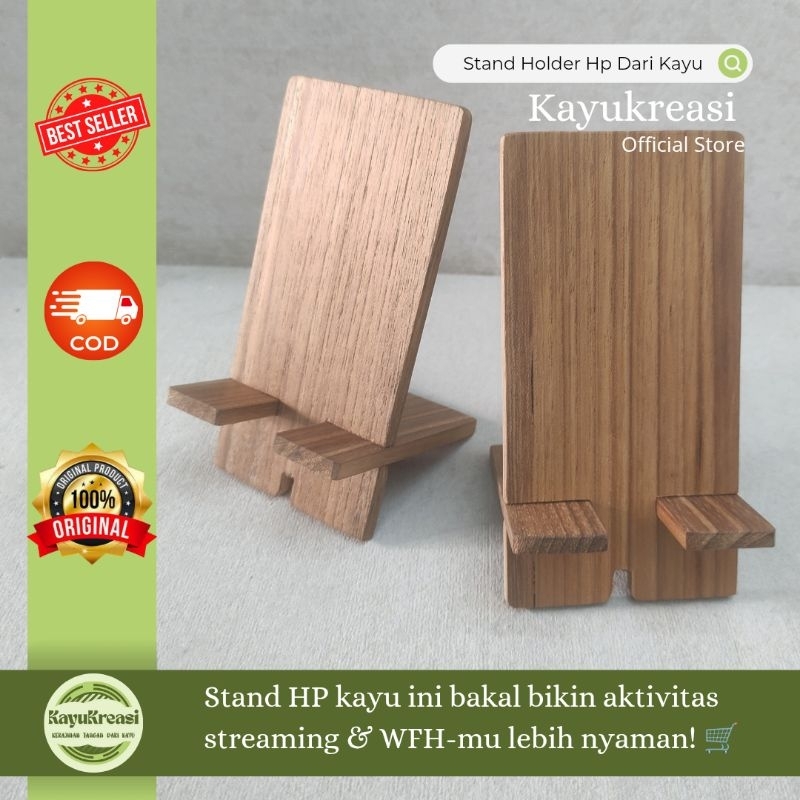 Terlaku Holder Hp Kayu - Stand Holder Hp
