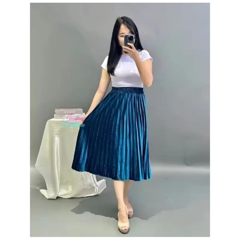 ROK PLISKET BLUDRU 7/8 Rok terbaru ROK bludru Premium 7/8