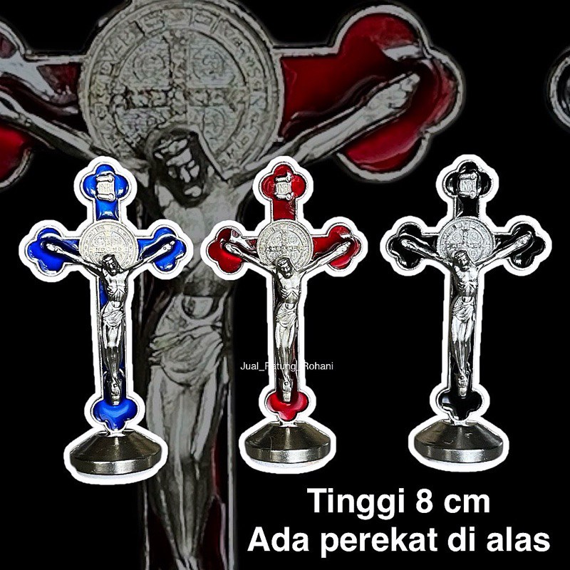 Hiasan Salib Duduk Dashboard Mobil Logam