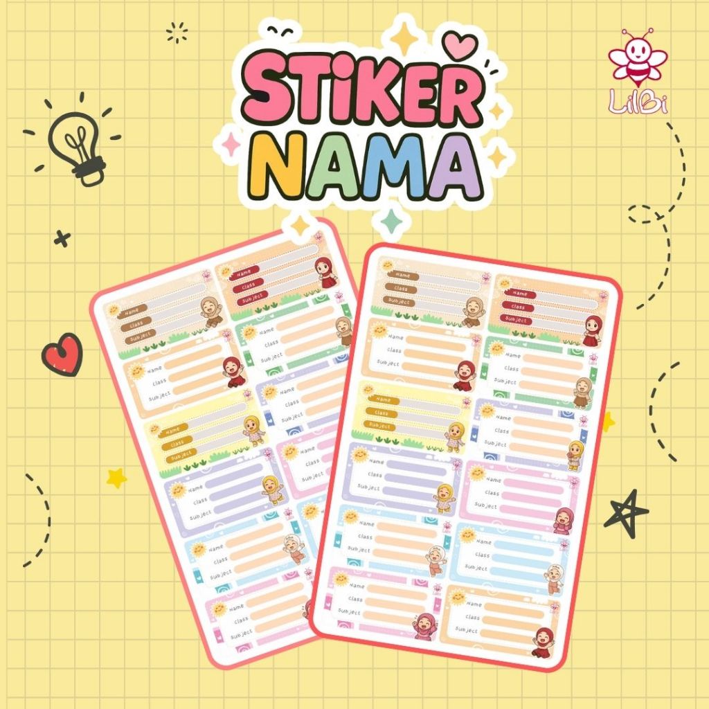 

Stiker Nama By Lilbi - Little Bee Boutique - Stiker Label Nama Pelajaran - Stiker Nama Buku Mapel