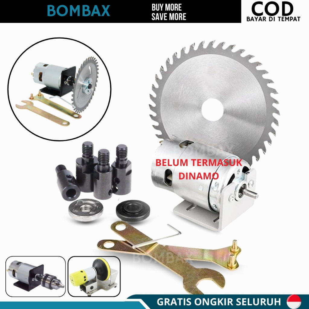 Set Komplit Arbor Mandrel Konektor Dinamo Mata Potong Ubah Dinamo Bekas Jadi Mesin Circular Saw