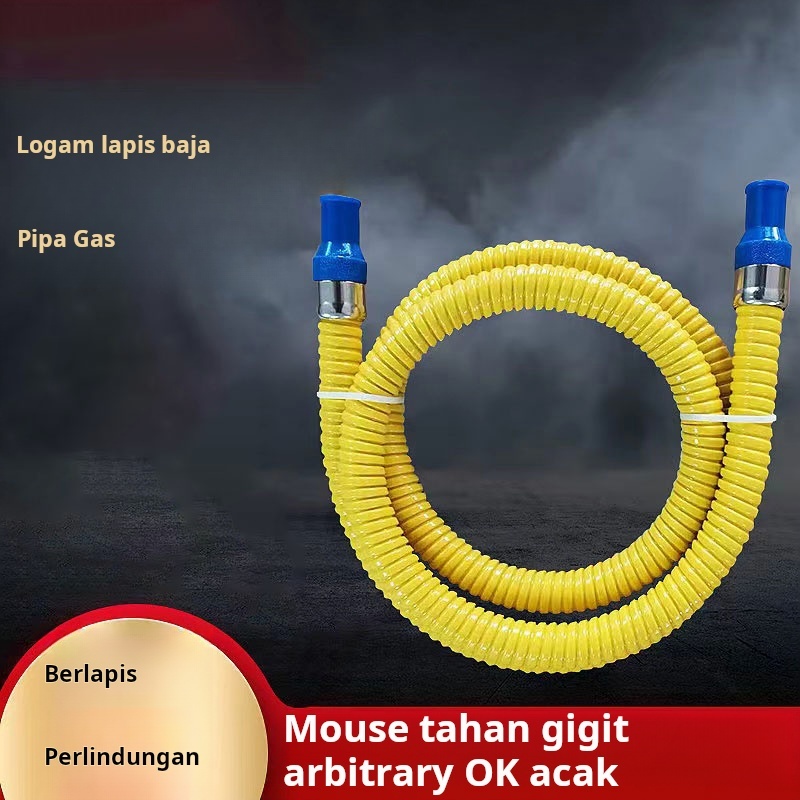 Selang lapis baja gas gas cair kompor gas alam selang antiledakan tabung logam bertekanan rendah ant