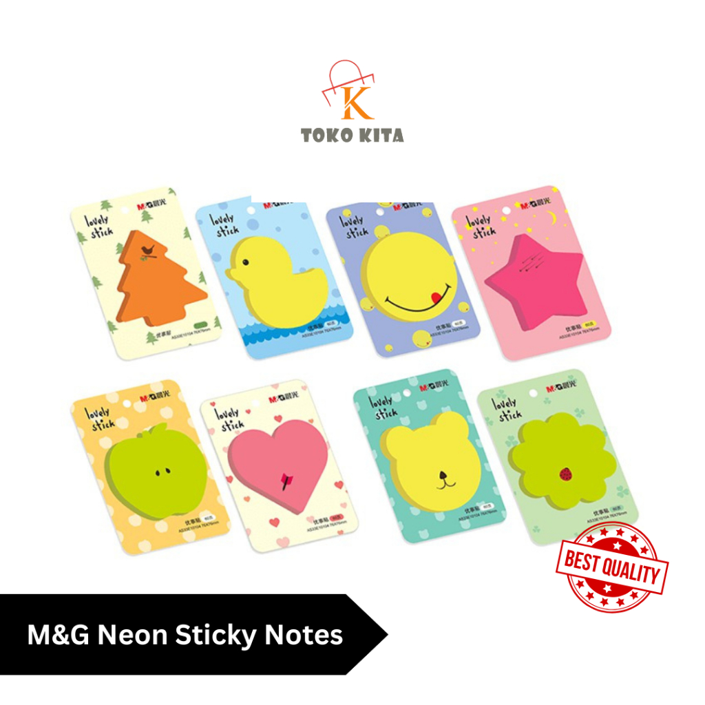 

(1Pcs) Color Sticky Notes M&G Lucu Warna Neon 60 Lembar Sheets 76x76mm