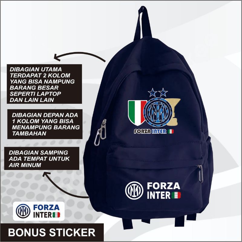 Tas Ransel Forza Inter Scudetto Bola Milan Sekolah
