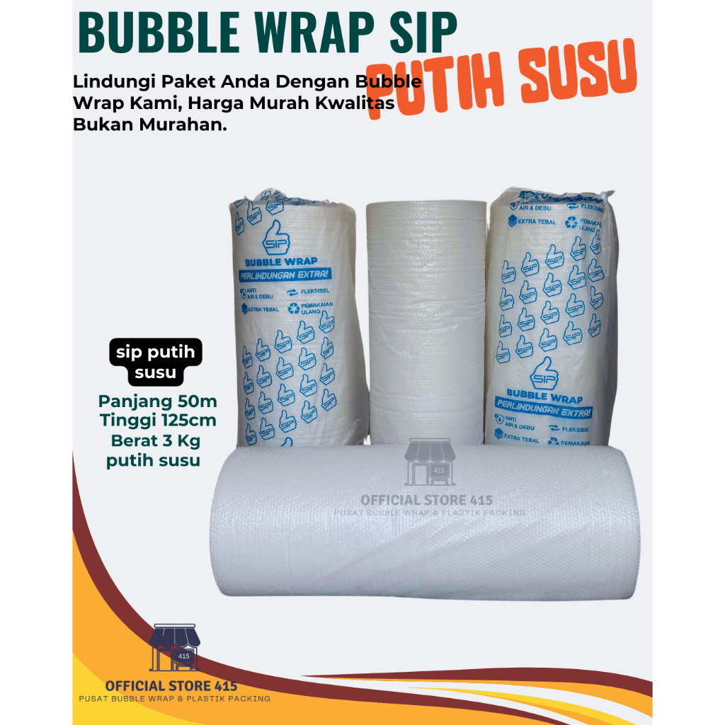 

BUBBLE WRAP PUTIH SUSU MEREK SIP BERAT3KG