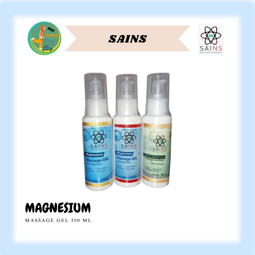 SAINS Master Mineral Magnesium Massage Gel 100 dan 60 mL
