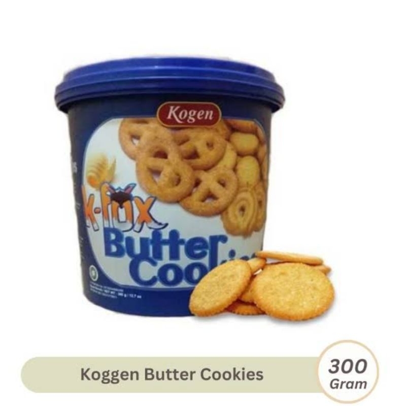

Kogen K-Fox Butter Cookies 300 gr Assorted - Biskuit Kukis Mentega Kemasan Toples