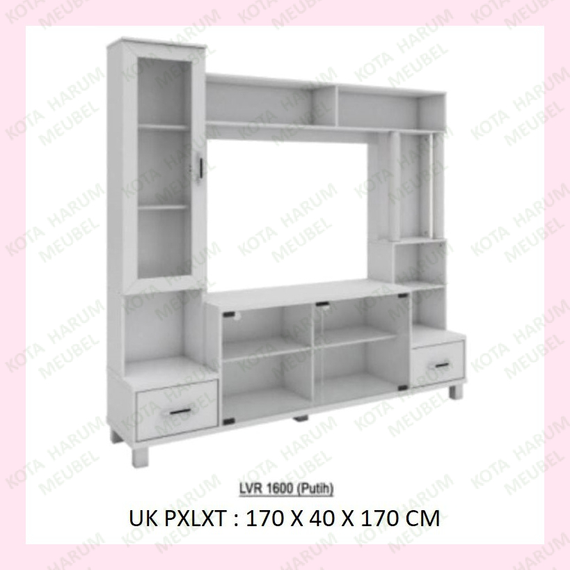 meja tv rak tv rak hiasan wall unit buffet bufet lemari hias lemari hiasan graver popular lvr 1600 p