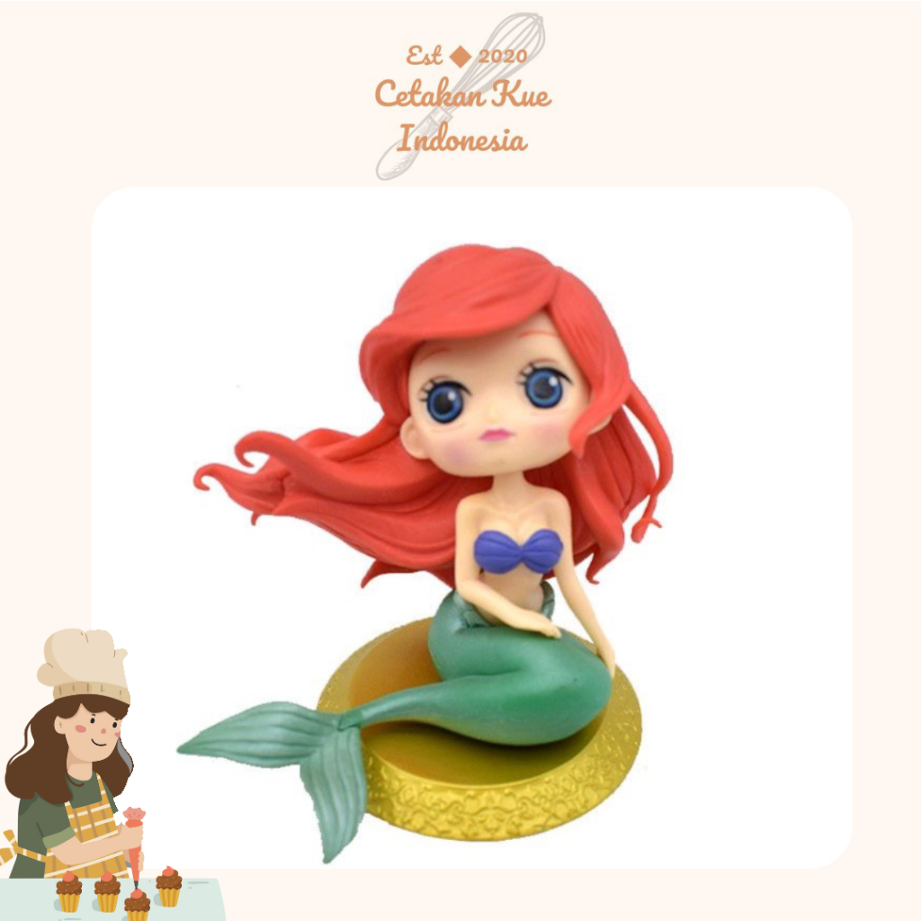 {CKI} Hiasan Kue Tart Princess Ariel Mermaid | Topper Kue Hiasan Figure Ariel Mermaid