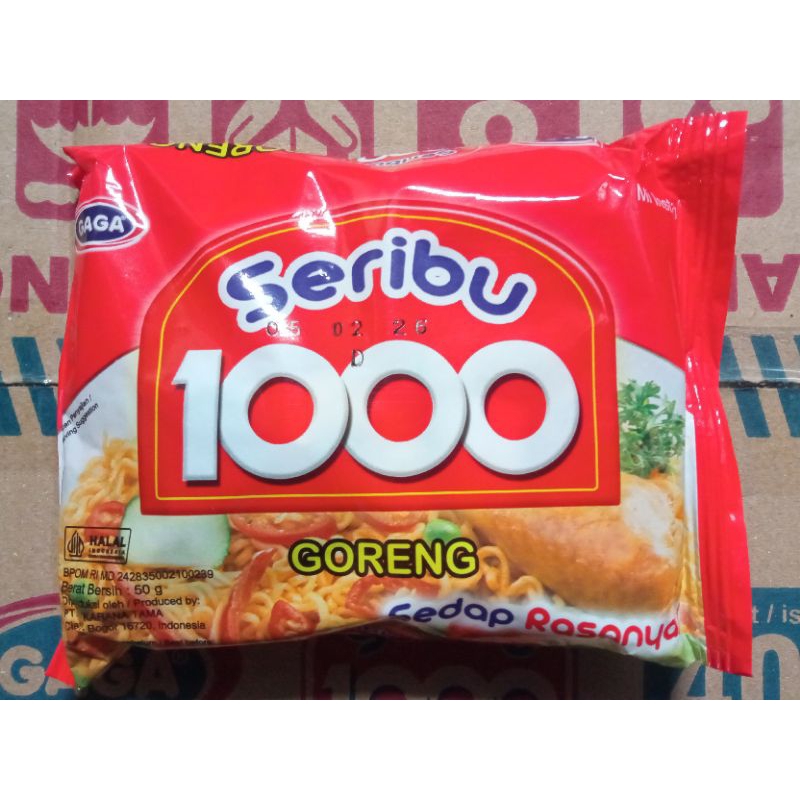 

Mie Gaga Goreng 1000 Seribu isi 10x50 gr
