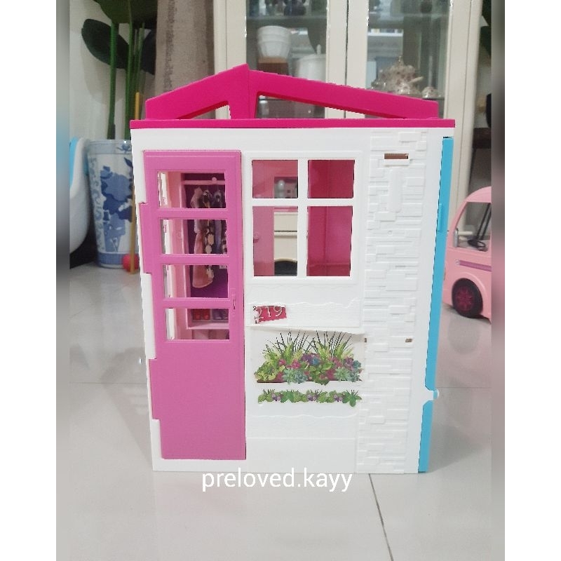 Barbie original mattel barbie house fully furnished close & go mainan rumah barbie anak perempuan la
