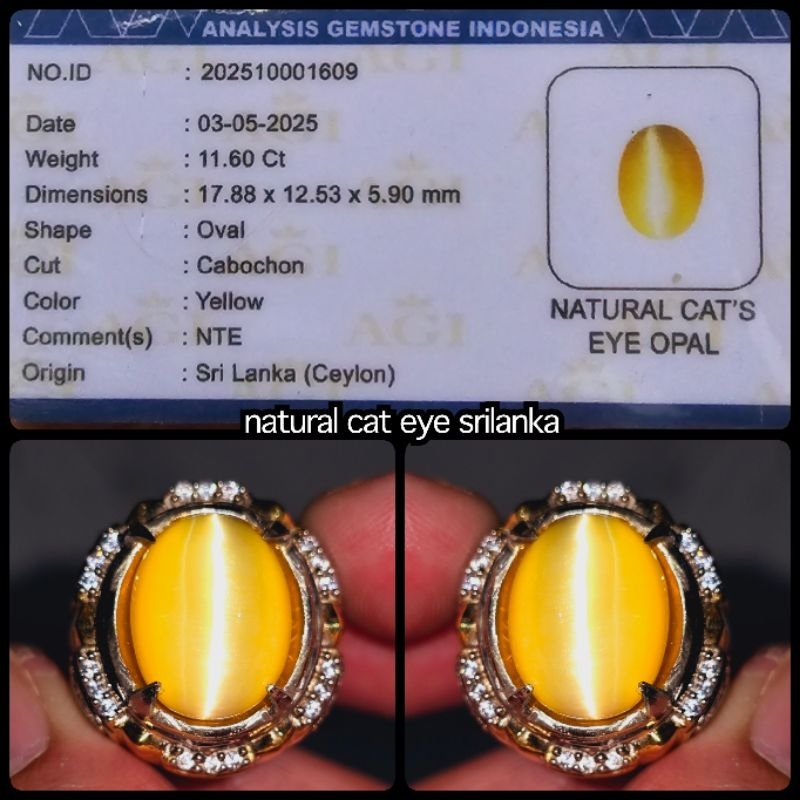 NATURAL CAT EYE OPAL JUMBO SUPER HQ ( CEYLON )
