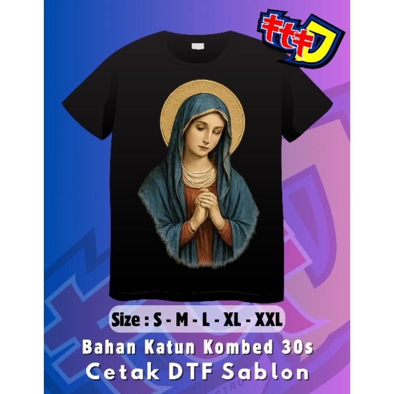 Tshirt Kristiani Bunda Maria Berdoa (R011)