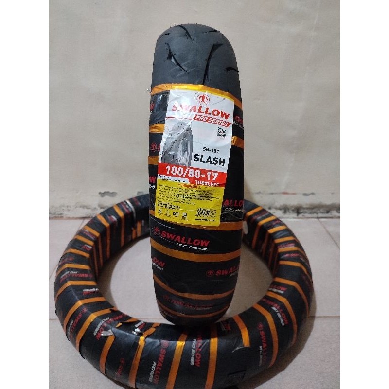 Ban Tubeless Swallow Slash 100/80-17 +Free pentil tubeless