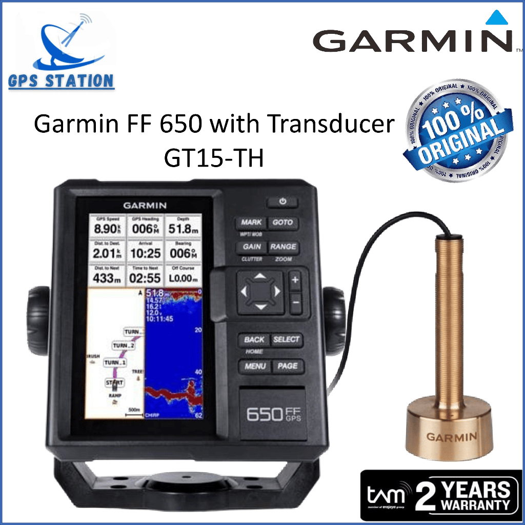 GARMIN GPS FF 650 WITH TRANSDUCER GT15-TH