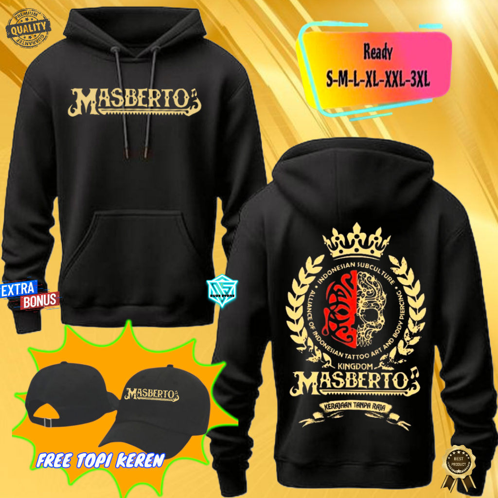 DUDESTORE CLTHING DISTRO HOODIE JUMP MASBERTO KINGDOM KERAJAAN TANPA RAJA DESIGN GOLD KEREN CASUAL K