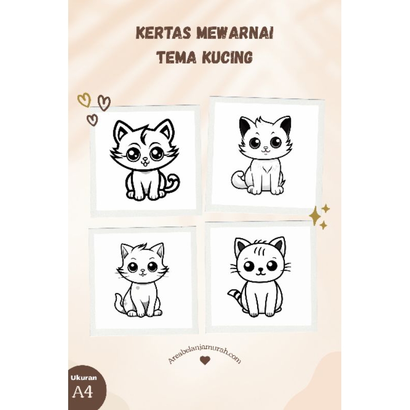 

Areabelanjamurah//Kertas Mewarnai Anak Tema Kucing